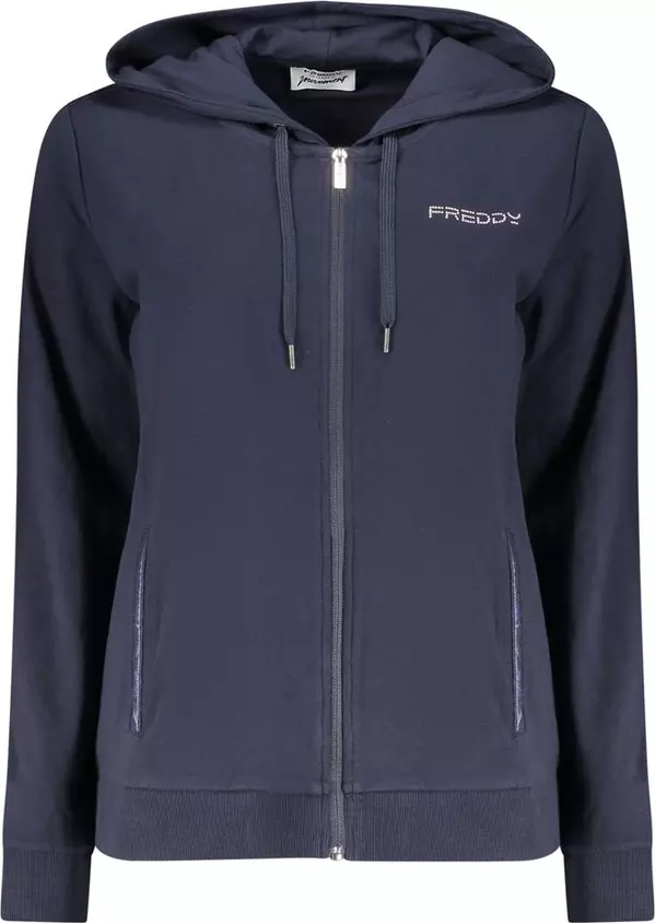 Blue Cotton Womens Hoodie