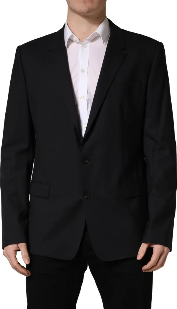 Blue Single Breasted 2 Button Suit Jacket