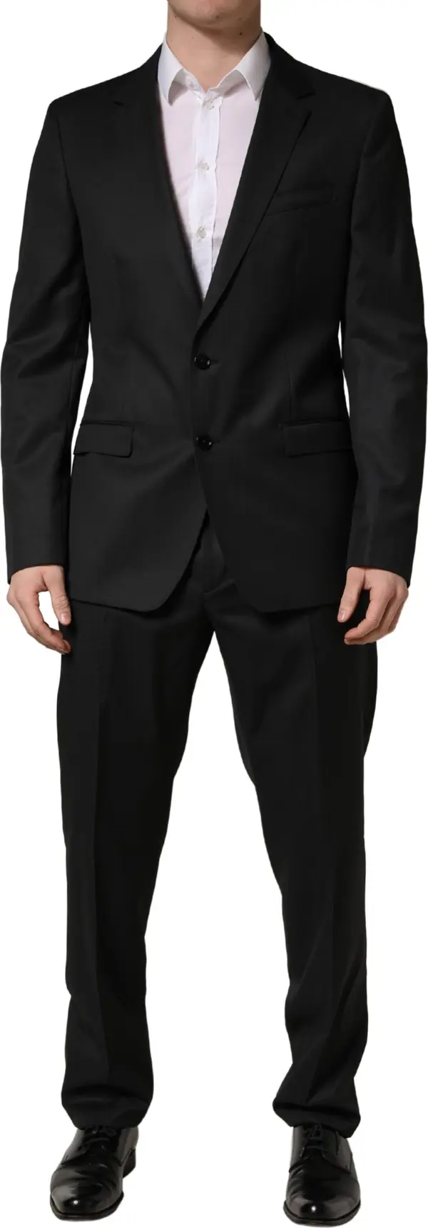 Black Wool 2 Buttons Formal 2 Piece Suit