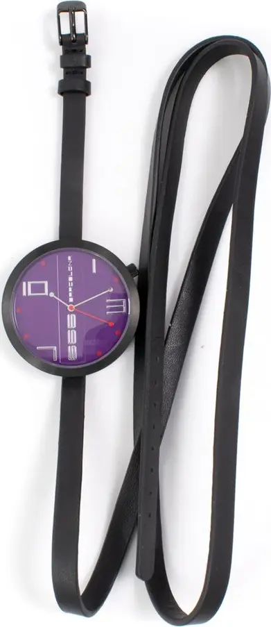 Black Leather Dress Watch