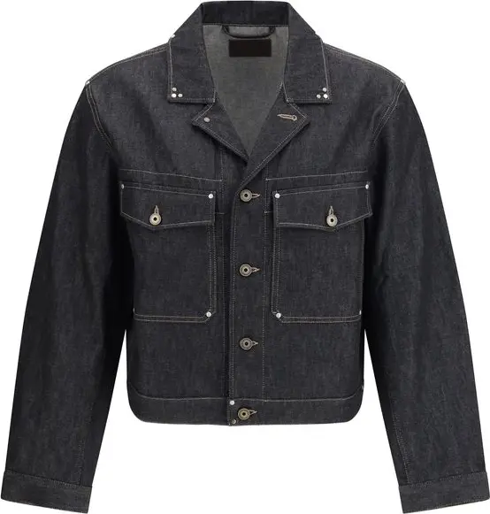 Black Cotton Denim Jacket