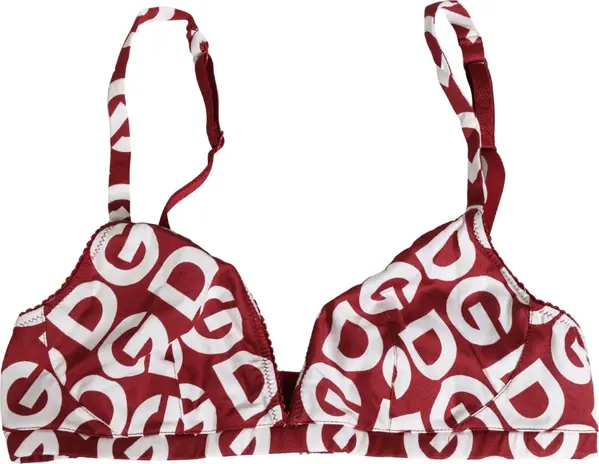 Red Logo Monogram Cotton Soft Cup Bra Underwear