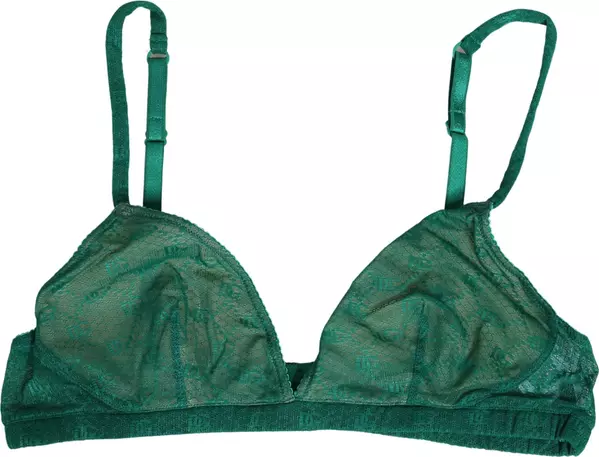 Green Nylon Stretch Soft Cup Brassiere Underwear