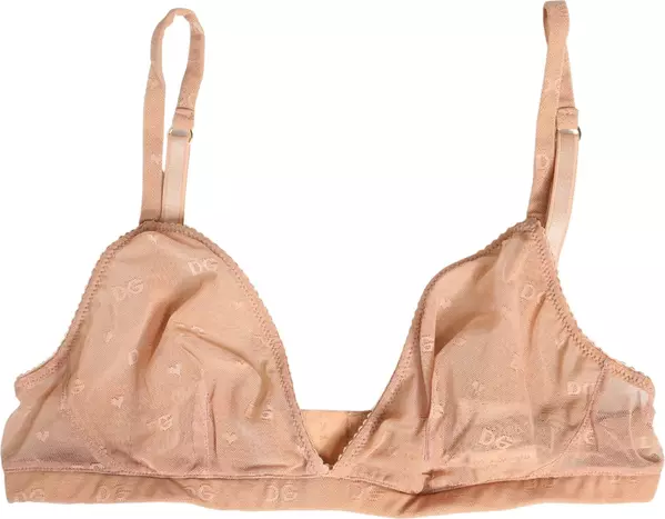 Beige Nylon Stretch Soft Cup Brassiere Underwear