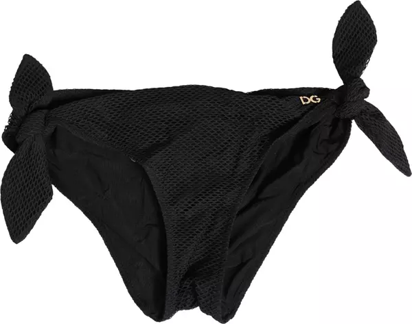 Swimwear Black Side-Tie Bikini Bottom DG Logo