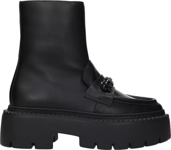 Black Leather Ankle Boots