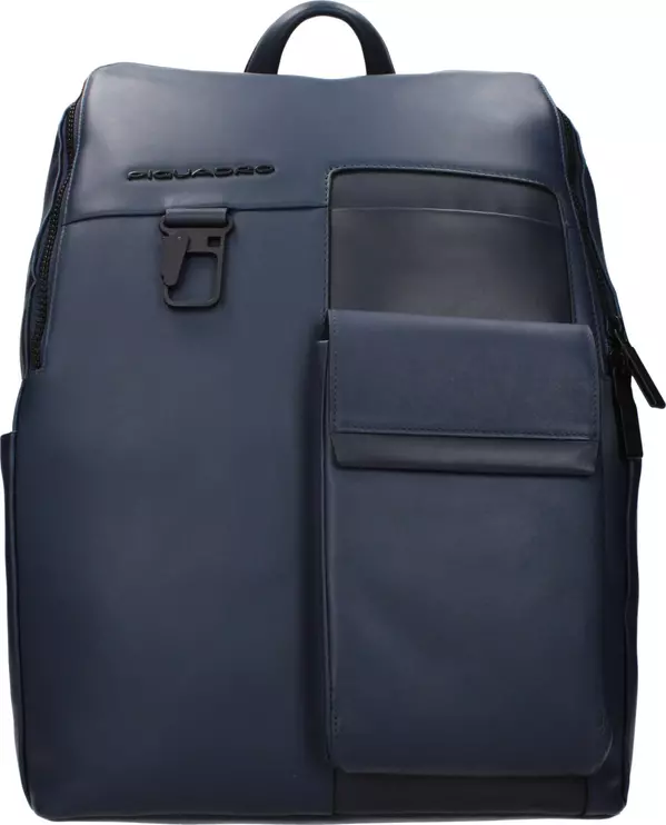 Blue Leather Backpack