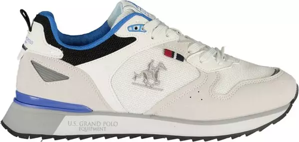 White Polyester Men's Sneaker