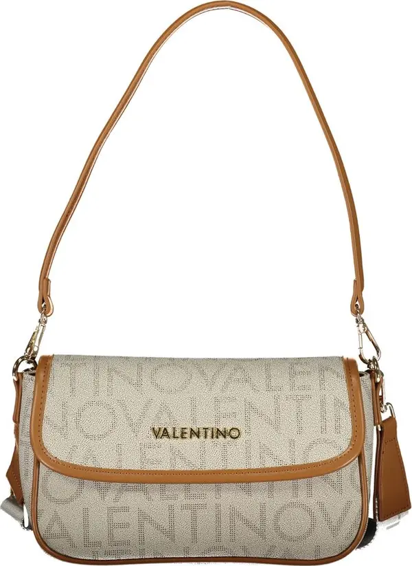 Beige Polyurethane Womens Bag