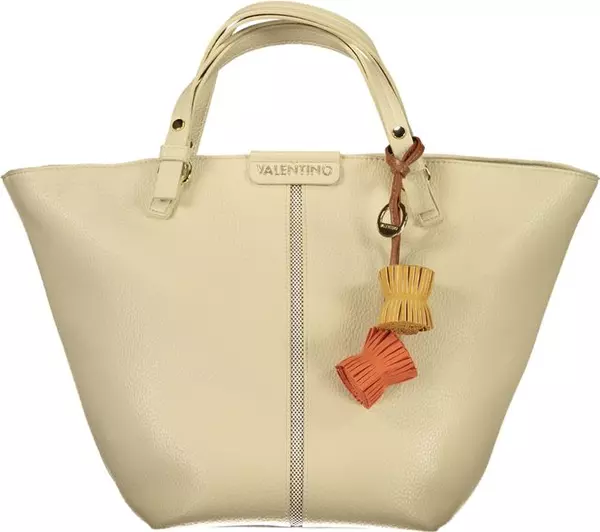 Beige Polyurethane Women's Bag