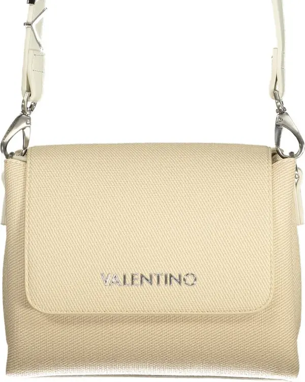 Beige Polyurethane Women Bag