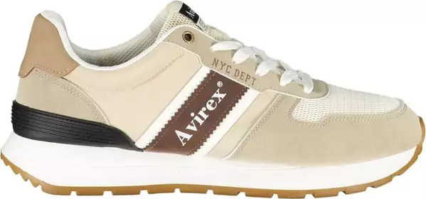 Beige Polyurethane Mens Sneaker