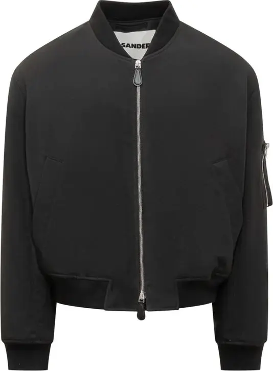 Black Polyester Bomber
