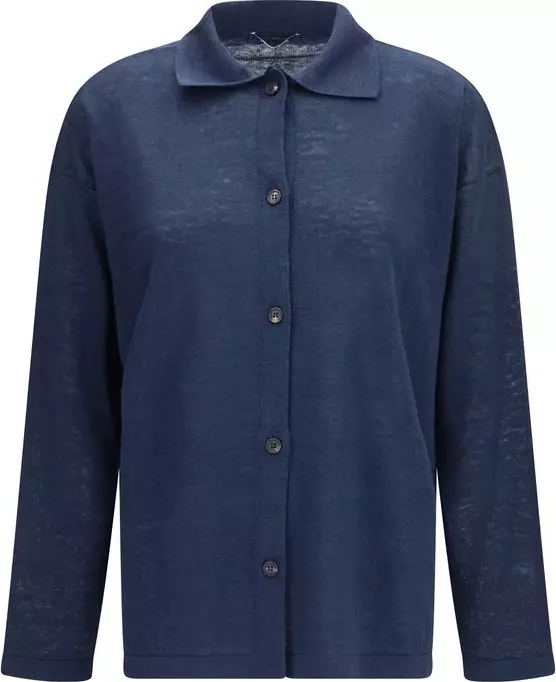 Blue Linen Cardigan