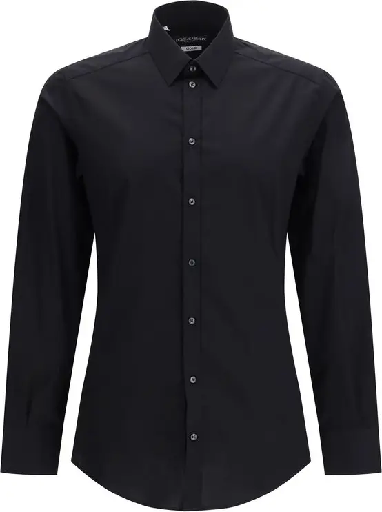 Black Cotton Dress Shirt