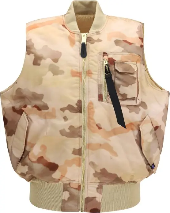Beige Nylon Biker Jacket