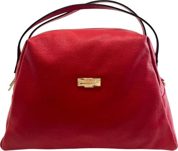 Red Leather Women Shoulder Bag