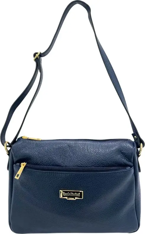 Blue Leather Women Crossbody Bag