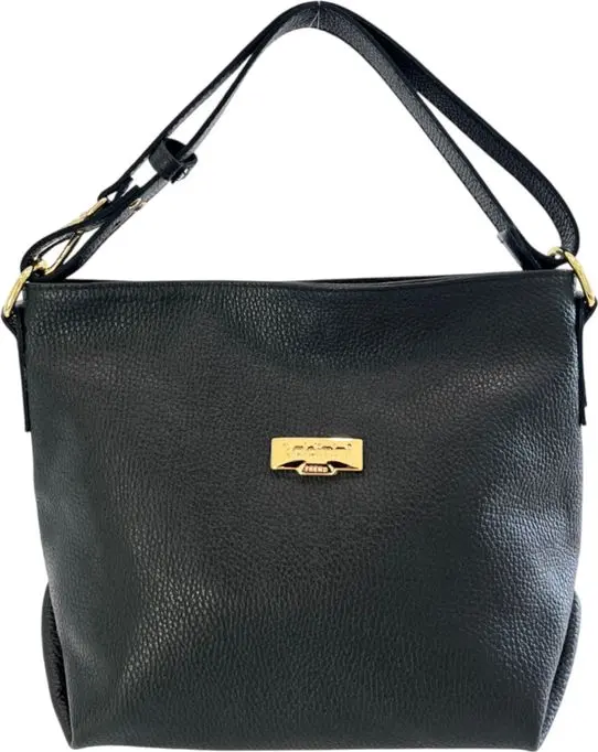 Black Leather Women Shoulder Bag