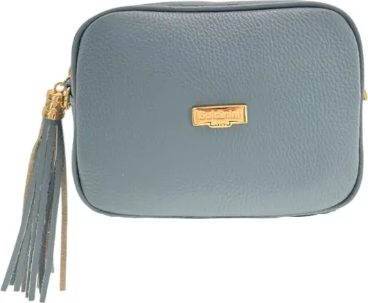 Blue Leather Women Crossbody Bag