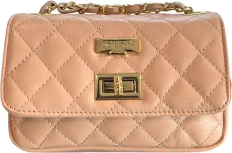 Pink Leather Women Crossbody Bag
