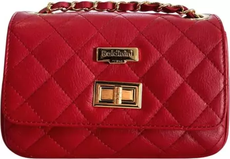 Red Leather Women Crossbody Bag