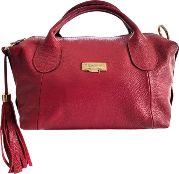 Red Leather Women Handbag
