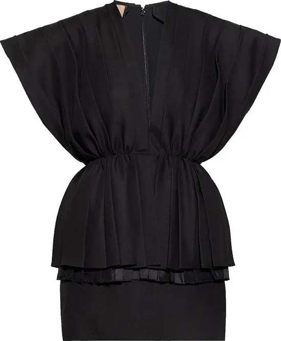 Black Wool Casual Dress