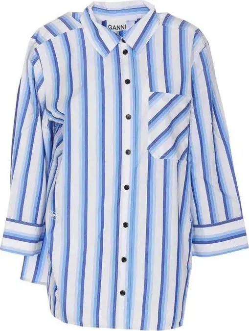 Blue Cotton Pattern Shirt