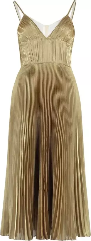 Gold Polyester Casual Dress