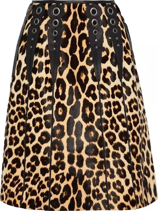 Brown Leather Midi Skirt