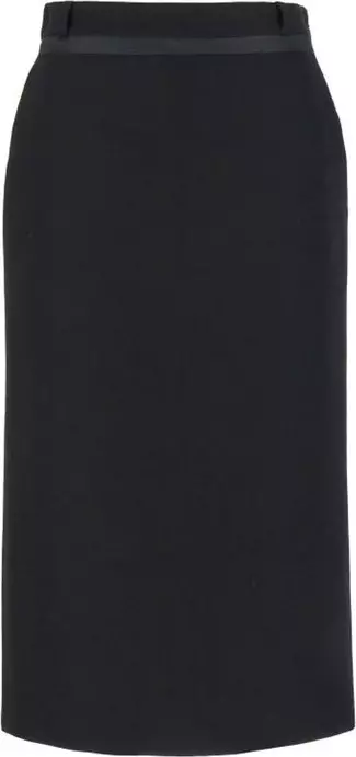 Black Virgin Wool Long Skirt