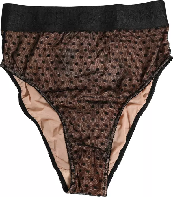 Black Beige Polka Dot Butterfly Brief Underwear