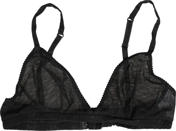 Black Nylon Stretch Soft Cup Brassiere Underwear