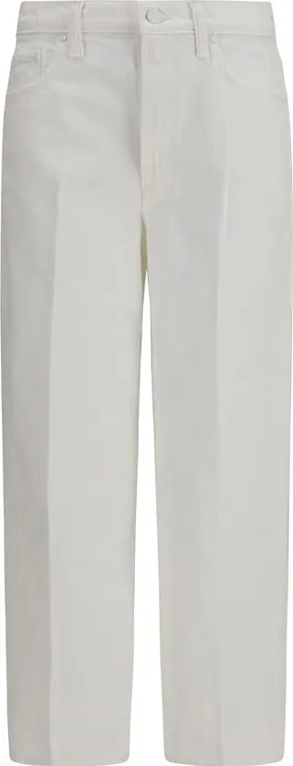 White Cotton Bootcut Jeans