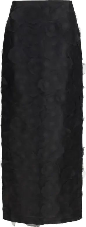 Black Silk Long Skirt
