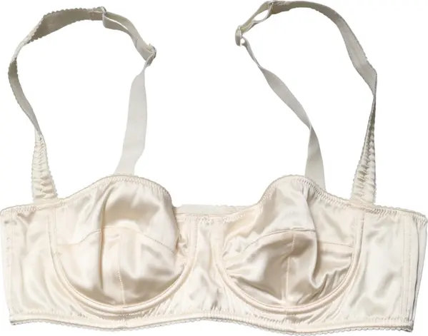 Off White Semi-Pad Underwire Balconette Bra Underwear