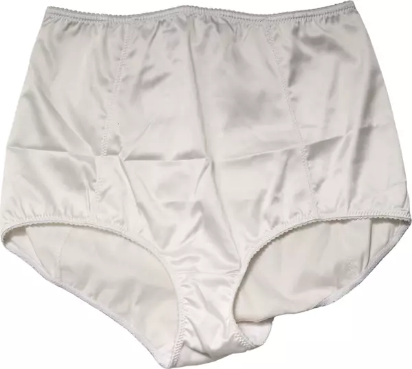 White Silk Blend High Waist Girdle Panty Underwear