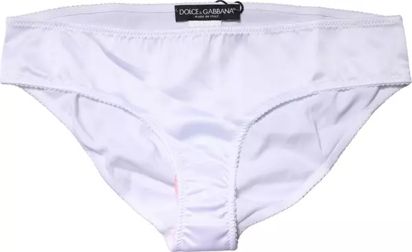 White Silk Stretch Mid Waist Brief Panty Underwear