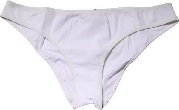 White Nylon Stretch Mid Waist Brief Panty Underwear