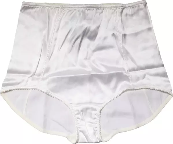 White Silk Blend High Waist Girdle Panty Underwear