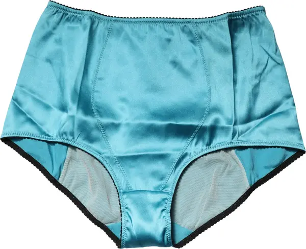 Blue Silk Blend High Waist Girdle Panty Underwear