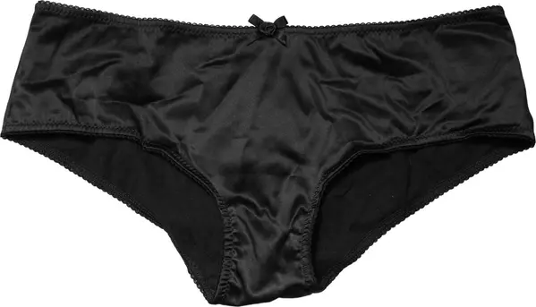 Black Silk Stretch Mid Waist Brief Panty Underwear