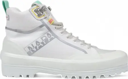 White Fabric Chunky Sneakers