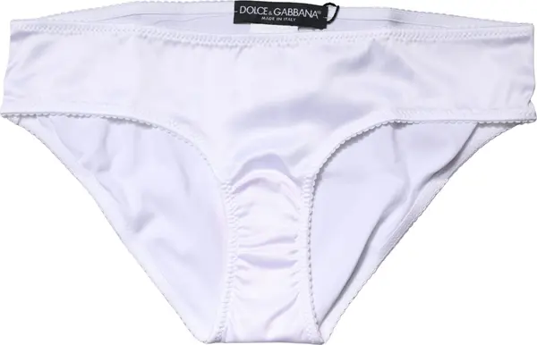 White Silk Stretch Mid Waist Brief Panty Underwear