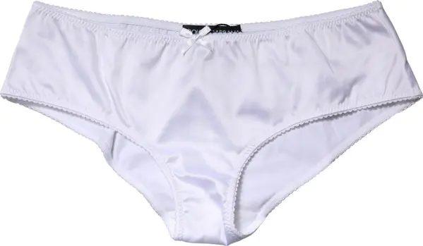White Silk Stretch Mid Waist Brief Panty Underwear