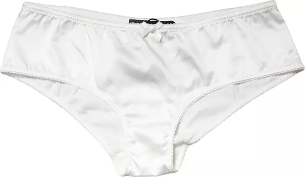 White Silk Stretch Mid Waist Brief Panty Underwear