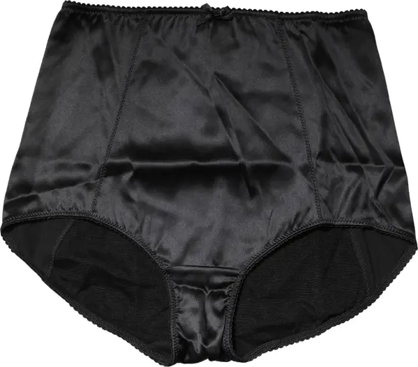 Black Silk Blend High Waist Girdle Panty Underwear