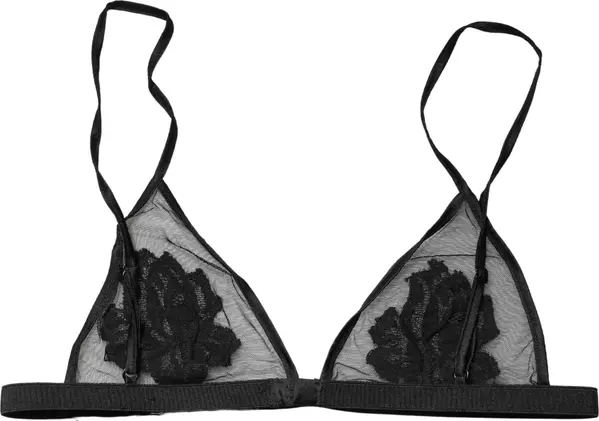 Black Floral Soft Cup Triangle Bra Underwear
