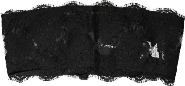Black Lace Bandeau Bra Tube Top Underwear
